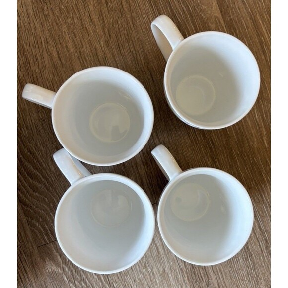 Over And Back - Fingerprint White Porcelain 12 oz Coffee Mug Set Of Four - Picture 3 of 3